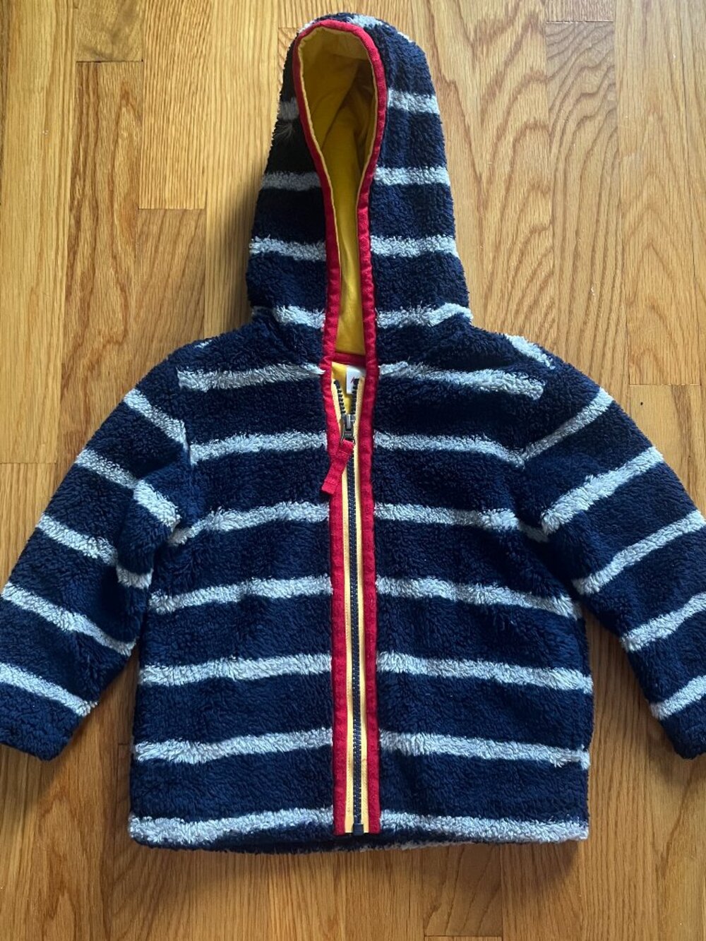 Mini Boden Sherpa High Pile Zip Hooded Jacket Size 2T (90)